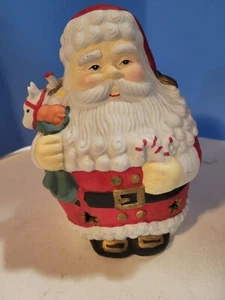 Ceramic Santa Tealite Voitive Candle Holder 6" Tall - Picture 1 of 5
