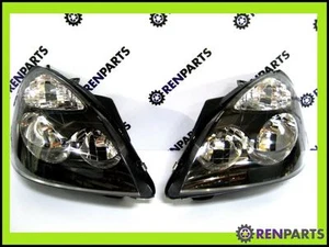 Renault Clio II PH2 2001-2004 Pair NEW Headlamps Headlights Black Surround - Picture 1 of 1