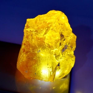 Piedra preciosa natural ámbar naranja sin cortar áspera 500,10 quilates CERTIFICADA para colección - Imagen 1 de 7
