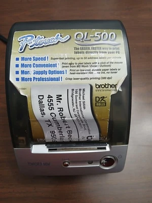 Brother QL-500 Thermal Laser Label Printer For Parts Power cable is Damaged - Image 1 of 4