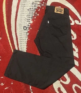 Men’s Size 34x30 505 Levi White Tab Black Denim Jeans Straight Leg Regular Fit - Picture 1 of 9