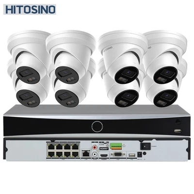 Hitosino 8 canales 5 MP sistema de cámara CCTV micrófono color visión nocturna 2SATA POE NVR lote Foto 1 de 4