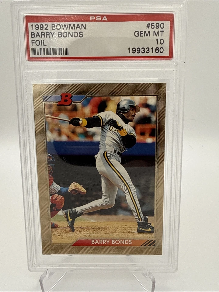Tarjeta Barry Bonds 1992 Bowman PSA 10 gemas como nueva graduada piratas lámina de oro #590 Foto 1 de 2