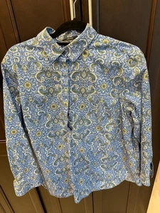 Land's End 16W Tunika, Langarm, blau Paisley - Bild 1 von 3