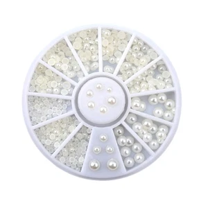 200 Piezas/Caja Semicirculares Perla Decoraciones Suministros para Uñas Miss Adornos - Imagen 1 de 3