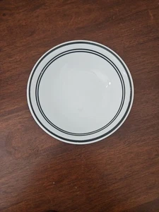 Corelle Classic Cafe Black Stripe & trim Berry Bowl, 5 3/8" - U S A - EUC - Picture 1 of 5
