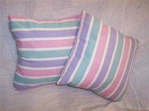 Pair of Pastel Color Striped Pillows 14 x 14  (PL47) - Picture 1 of 1