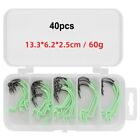 Brand New Outdoor Hooks Night Fishing 40 Pcs/Set High Carbon Steel Parts