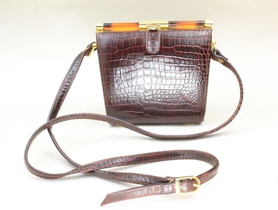 Cartera estructurada vintage años 50 Inge Christopher de cuero en relieve Foto 1 de 4