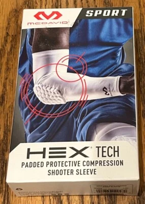 McDavid Arm Hex Tech Padded Protective Compression White Sleeve Size L/XL - Image 1 of 2