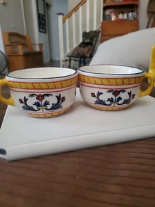 Tazzine da caffè Topis Antigua dipinte a mano giallo e blu made in Guatemala - Foto 1 di 8