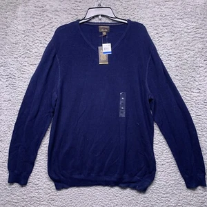 Tasso Elba Herren XL Blau Strick V-Ausschnitt Langarm Supima Baumwolle 012383 - Bild 1 von 8