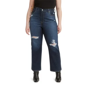 LEVI'S JEANS DESGASTADOS BOTÓN MOSCA RIBCAGE TOBILLO RECTO TALLA 22 W... ¡¡GUAU!!! - Imagen 1 de 4