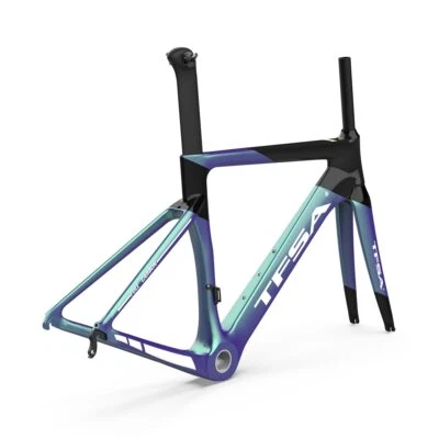 Cuadro de bicicleta de carretera de fibra de carbono con encantador color camaleón de alta gama Foto 1 de 4