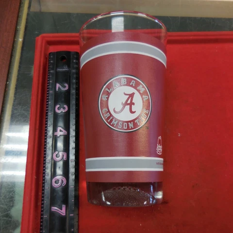 Alabama Crimson Tide Football Arby's Promo 16oz. Glass Tumbler Beer Glass Cover