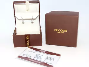 Orecchini Zampe Cane Diamante Bianco Naturale 1/10 ct TDW H-I I2 - Foto 1 di 7