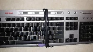 Keyboard Compaq Grey w/ Black Letters - Picture 1 of 2