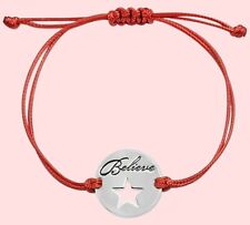 Adjustable Believe Women's Bracelet with Silver-Tone Cubic Zirconia 2 x LOT