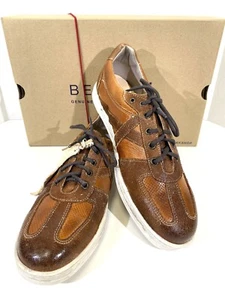 Bed|Stü Muller Men's Sz 10.5 Cognac Leather Fashion Lace-up Sneaker Shoes X7-5 - Picture 1 of 11