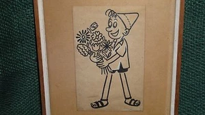 Vtg 1950' ISRAEL Original Cartoon Art SRULIK Drawing by KARIEL GARDOSH " DOSH "  - Bild 1 von 12