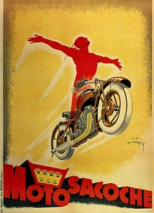 Póster publicitario vintage de motocicletas Motosacoche 1929 - Imagen 1 de 1
