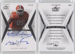 2012 Ultimate Leaf Draft Silver /25 Whitney Mercilus #WM1 Rookie Auto RC