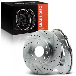 2Pcs Drilled Brake Rotors for Mazda MX-5 Miata 2006 2007 2008-2015 Front LH & RH - Picture 1 of 8