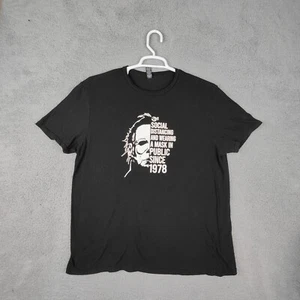MICHAEL MYERS SHIRT Mens Extra Large Black Halloween Mask 1978 H&M Devided Tee - Picture 1 of 14