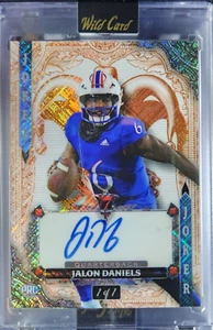 Jalon Daniels 2024 Wildcard #WA7JW-JD Joker's Wild Blue Refractor PRC Auto 1/1 - Picture 1 of 1