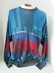 Old Vintage Club II 1980's-90's Sweater Mickey D's Red blue lack Size XL - Picture 1 of 3