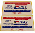 Vintage 80th anniversary north carolina DMV enforcement 1921-2001 car tag X2