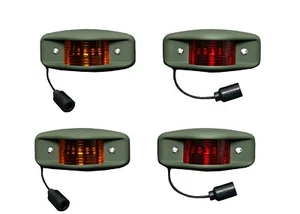 Humvee side marker light kit (4) LED Military truck 24V M35A2 5 Ton LMTV GREEN - Picture 1 of 4