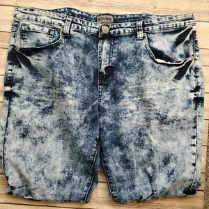 Black Rue 21 Mens Skinny Flex White Wash Blue Jeans Distressed Tag Size 38 - Picture 1 of 9