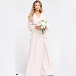 Show Me Your Mumu Lady Long Sleeve Wrap Dress Show Me The Ring Crisp Bridal XXS - Picture 1 of 11