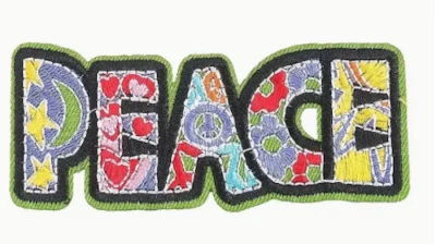 PEACE - FLOWER POWER - STAY GROOVY - Embroidered Iron-On/Sew-On Patch - Image 1 of 3