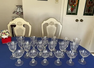 HEISEY-CRYSTAL -ETCHED ROSE -Ice Tea,Water Goblets/Wine,Tall Sherbet Glasses Set - Picture 1 of 11