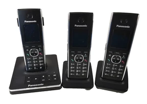 Panasonic KX-TG8561E Trio 3x Phone Set Answer Machine Cordless Handset Black - Zdjęcie 1 z 11