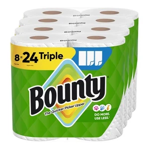 Asciugamani di carta Bounty Select-A-Size bianchi 8 rotoli tripli = 24 rotoli regolari - Foto 1 di 9