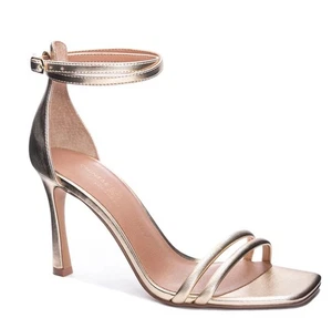 CHINESE LAUNDRY Jasmine Dress Sandal Metallic Gold Stiletto Strappy Heel 8.5 - Picture 1 of 13