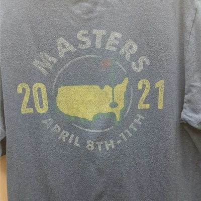 Masters 2021 100% Cotton Short Sleeve Pullover Golf T-Shirt Blue Size Small ANGC - Image 1 of 4