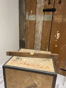 Vintage BDS Holz Wasserwaage Holzbearbeitung Tischlerwerkzeug echt Buche Germany - Bild 1 von 24