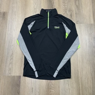 Polo Deportivo Pullover Para Hombres Pequeño Negro Gris US Open 2016 Tenis Cuarto Cremallera Camisa Foto 1 de 4