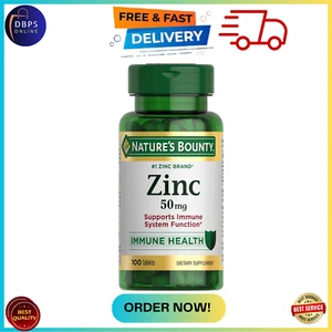 Nature's Bounty Zink Supports Immune Health 50mg 100 ct Caplets - Picture 1 of 8