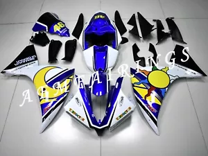 Blue White ABS Injection Mold Bodywork Fairing Kit Panels for YZF R1 2012-2014 - Picture 1 of 7