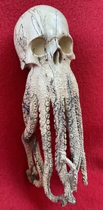 Magnífico chamán pulpo con cabeza de cráneo tallado de otro mundo tallado de Bali - Imagen 1 de 23