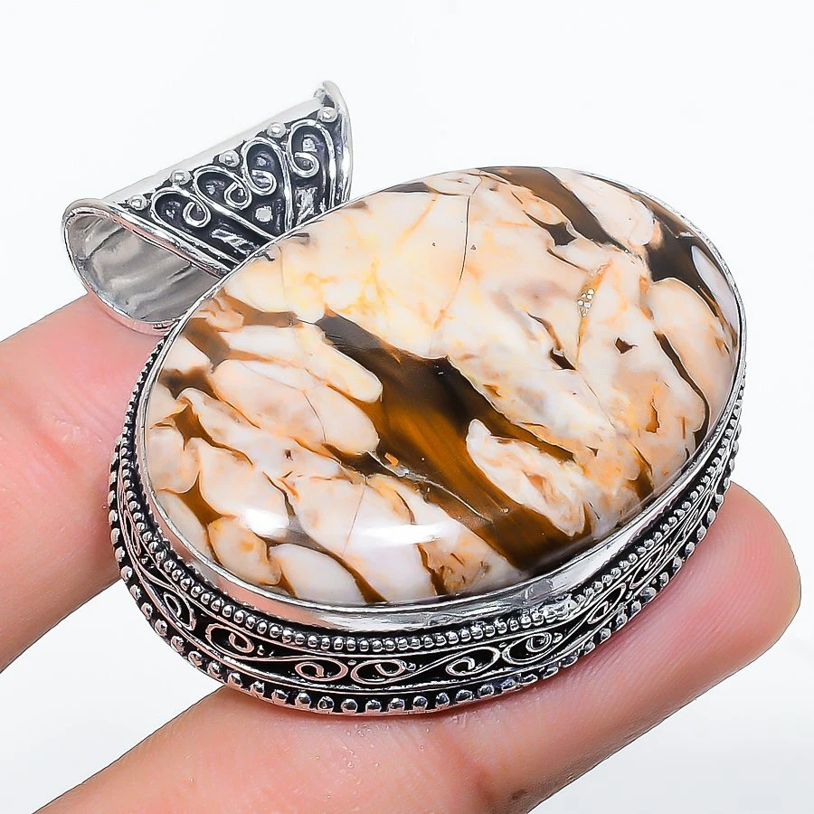 Colgante de joyería hecha a mano de plata 925 con piedras preciosas de mookaita 1,69" Foto 1 de 1