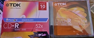 TDK Music CD-R 80min 700MB 9 Pack 5 DVD-R 4.7 GB NEW UN-USED - Photo 1/3