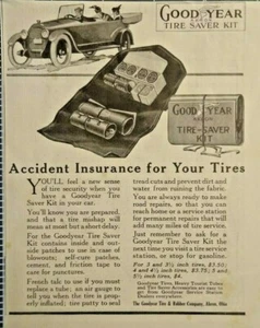 Goodyear Vintage Print Ad Tire Saver Kit Akron Ohio Antique Car Art 1916 - Picture 1 of 2