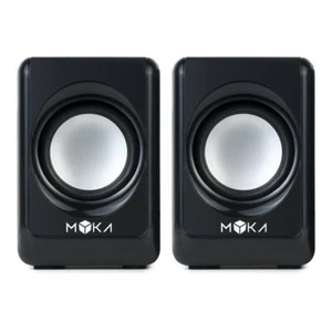 CASSE ACUSTICHE 2.0 PER PC alimentate a USB con JACK 3,5mm 3W NERO MYKA SM-L01N - Foto 1 di 5