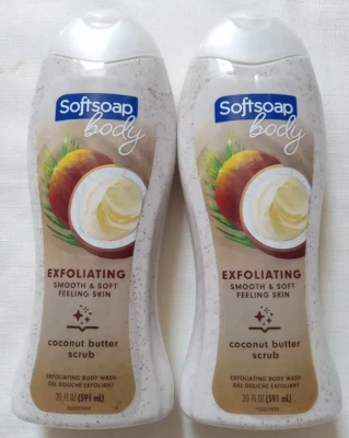 Лот из 2 мягких мыл кокосовое масло скраб для тела, отшелушивающее средство для тела 20 жидк. унций - Изображение 1 из 2